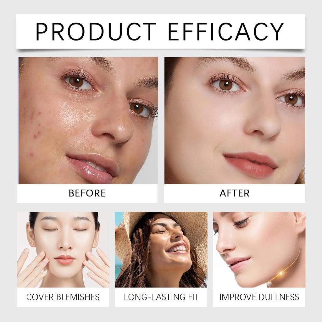 Zephoco Concealer Foundation Stick Natural Color Lightweight Hydrating Buildable Coverage For Daily Makeup Velvet Finish 1PC