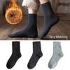 "Plush Thick Winter Mid-Tube Terry Socks: Cold-Resistant Towel Floor Socks for Men and Women"
