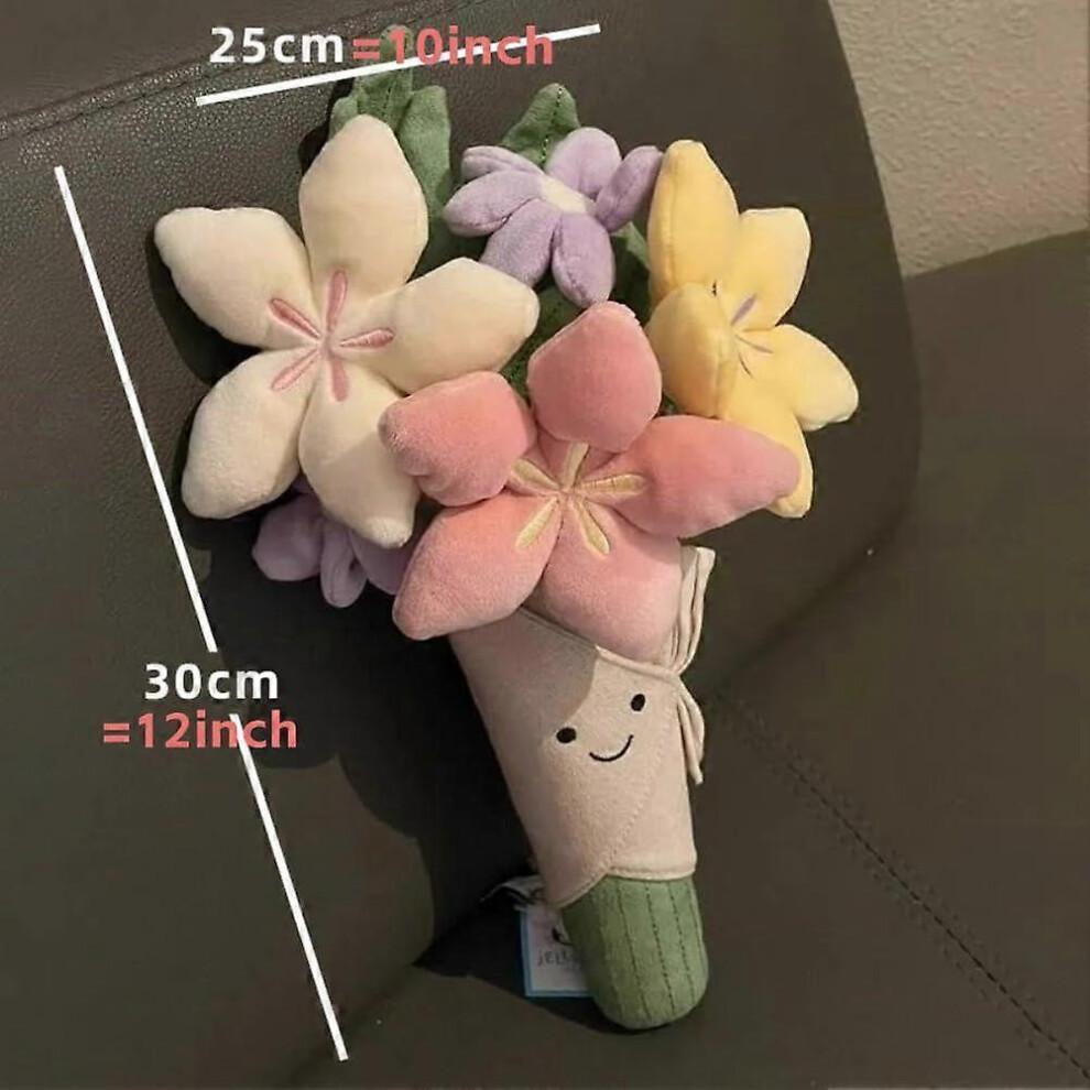 Schattige Bloemenboeket Pop, Kawaii Lachende Bloemen Pluche Knuffel, Pluche Knuffels Zoete Cadeaus voor Vrouw, Vriendin en Moeder