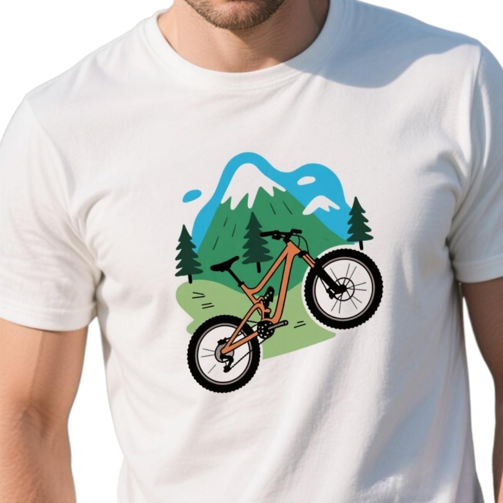 

Funny Mountain Bike Painted Graphic TShirt Summer Cotton ONeck Short Sleeve Mens T Shirt New S3XL S