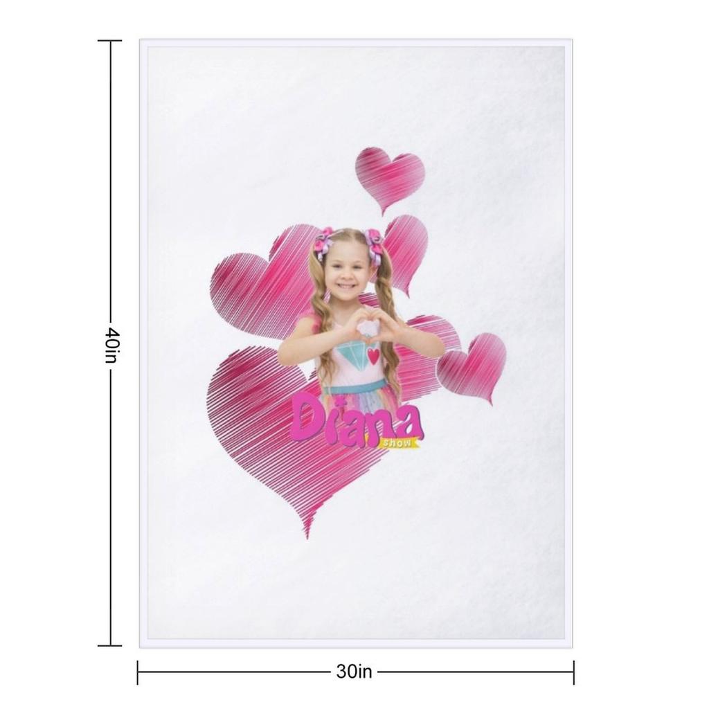 best selling The Kids Diana Show, Diana,Kids Diana Show , Cute Love Diana Throw Blanket Retros for winter Soft Blankets