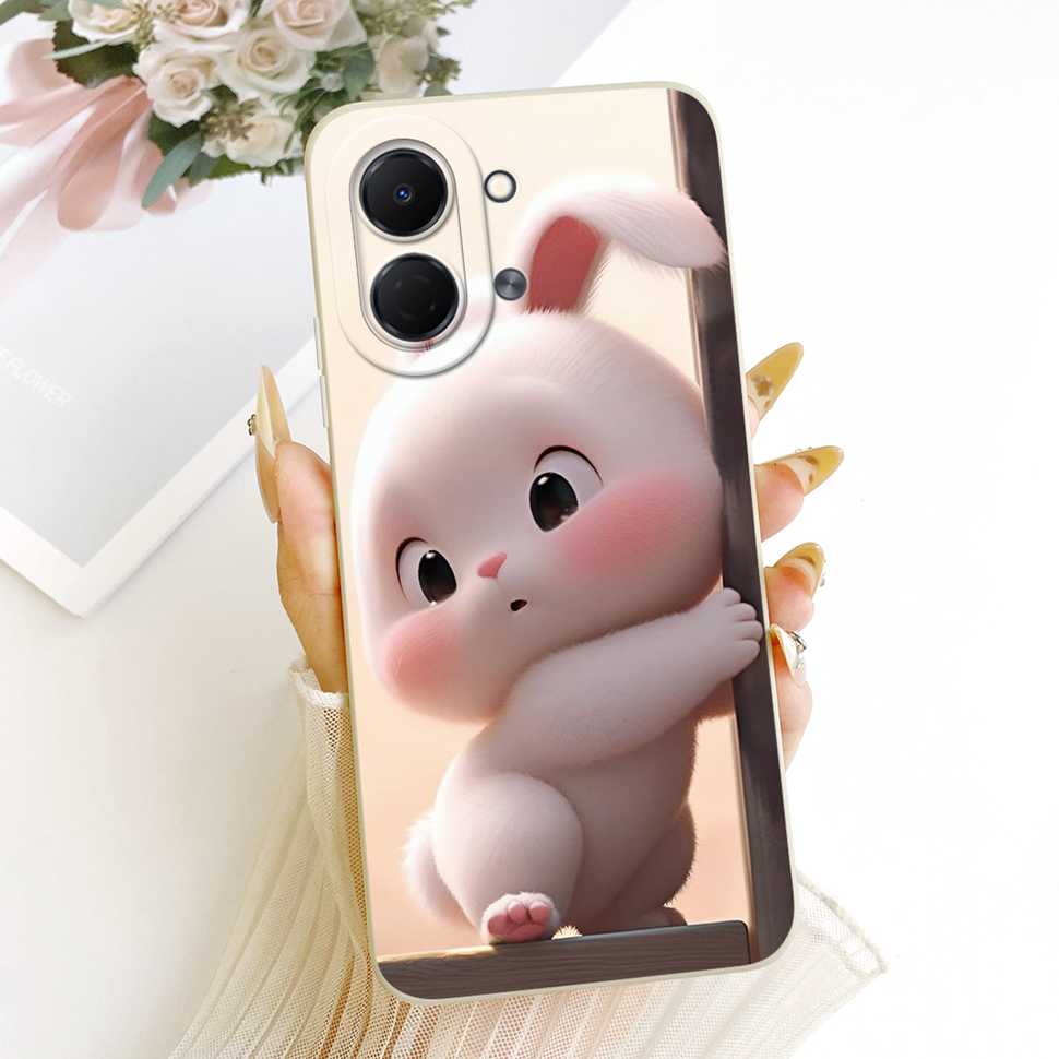 For Tecno Spark Go 3 5G Case 6.74" Cute Fashion Rabbit Soft Silicone Phone Case For Tecno SparkGo 3 Spark Go3 KN3 Cover