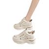 ins tide inner height-increasing shoes 2025 new spring and autumn dad shoes women's thick-soled running is not tired of feet little white sports shoes