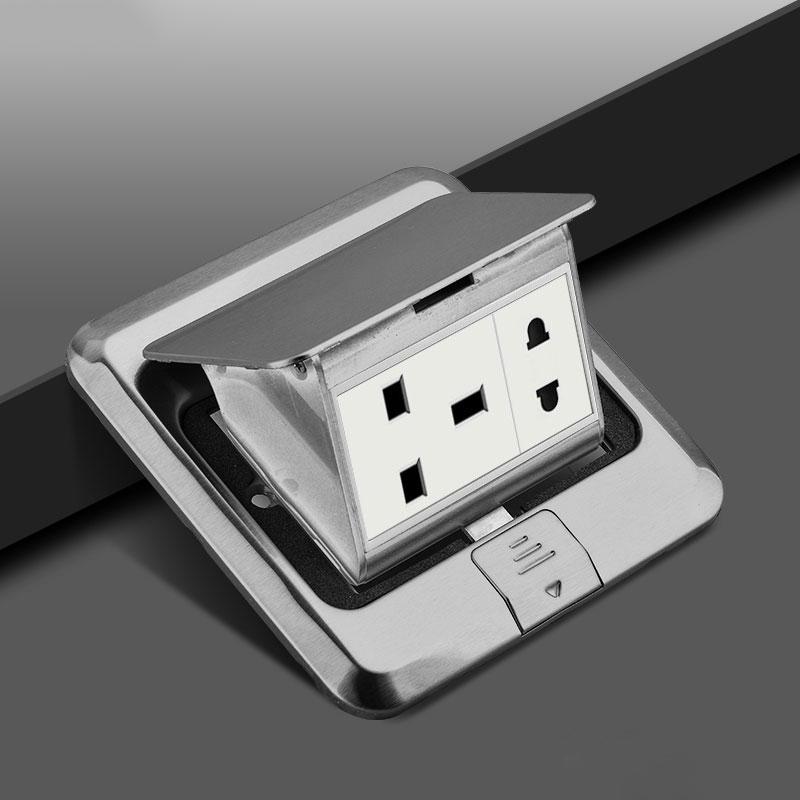 UK Standard 13A Boden-wasserdichte Steckdose, Britische Küche Schlafzimmer Innen Wasserdichter Ausgang versteckt Computer Edelstahl Stecker