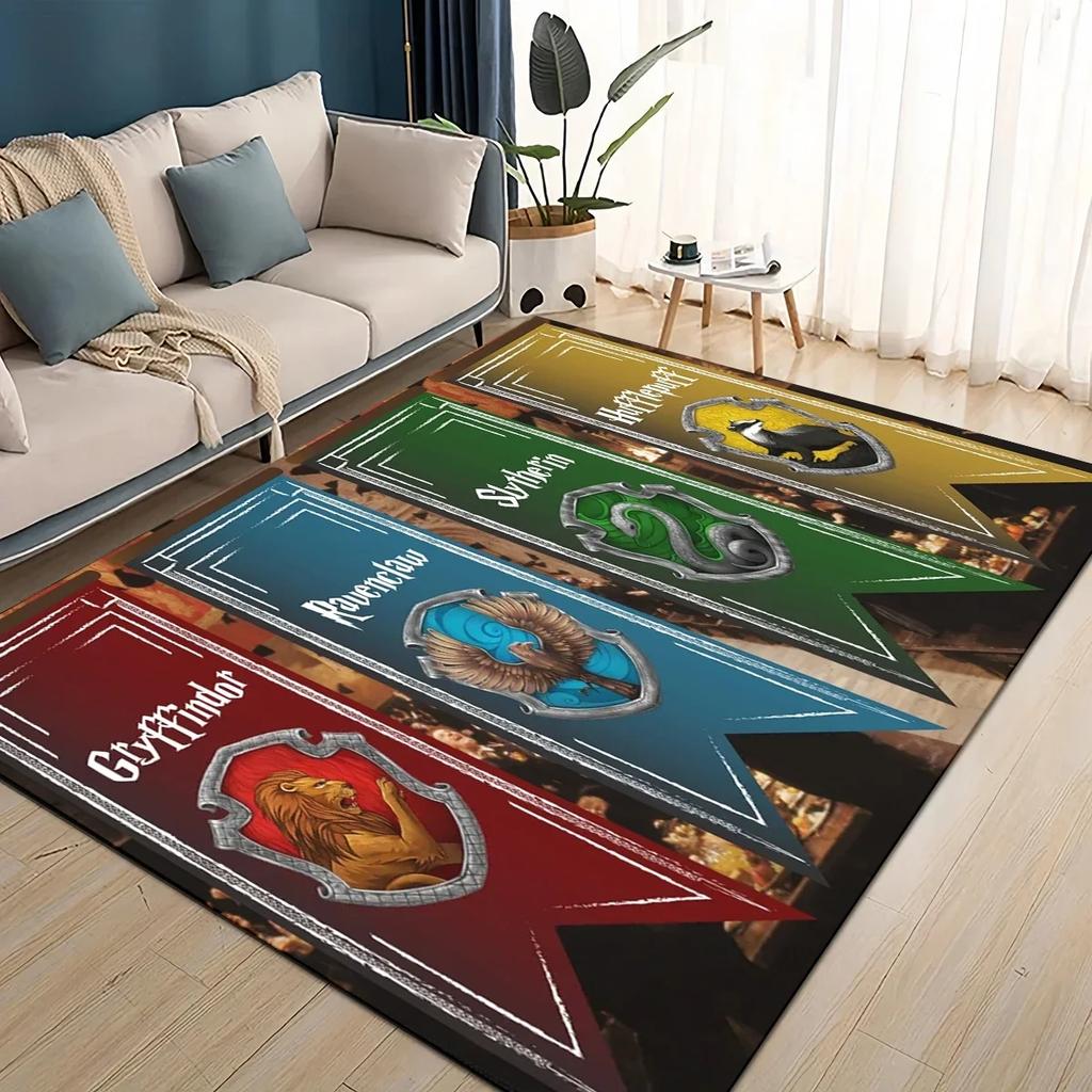 3D H-Hogwarts Magic Sign Gift Rug Carpet for Living Room Bedroom Home Decor,kids Play Non-slip for Sofa Doormat
