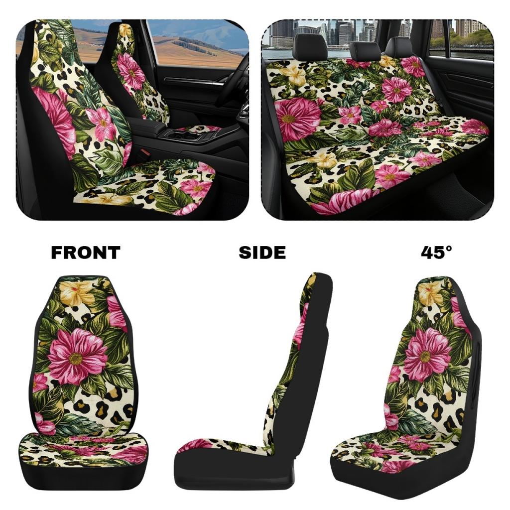 Car Seat Covers Waterproof Digital Abstract Print Airbag Compatible Front Rear Seat Cushions Full Set Non-Slip for 5-Seat Cars SUVs
