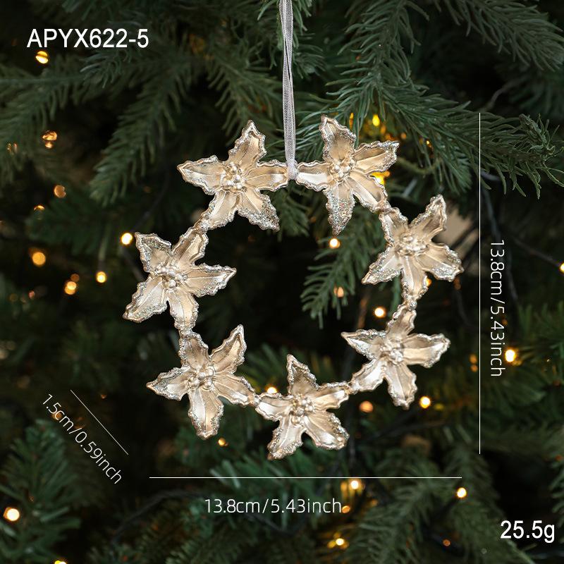 Christmas Ornaments Gold Powder Sleigh Old Man Angel Elk Christmas Tree Pendant Accessories Decoration Atmosphere Decoration Supplies