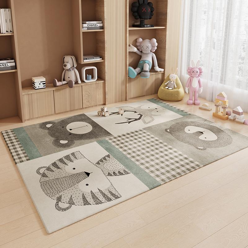 Cartoon Children's Room Rug Soft Noise-Reducing Floor Mat Living Room Sofa Coffee Table Blanket Home Decor