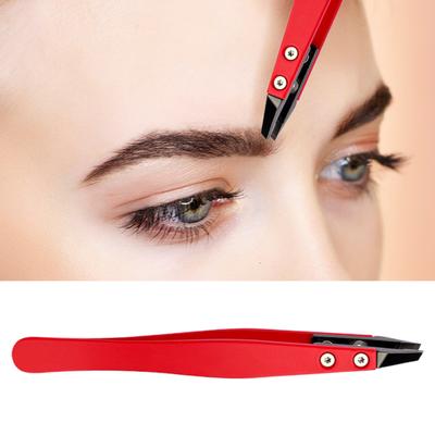 Tamaño Reutilizable Alta Precisión Inoxidable Diseño de Punta Inclinada Pinza para Cejas de Acero Inoxidable