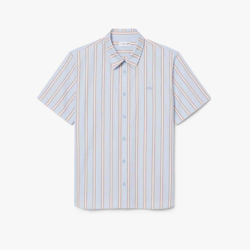 [lacoste] Men's Summer Stripe Short-Sleeve Shirt CH2344-56GZWV