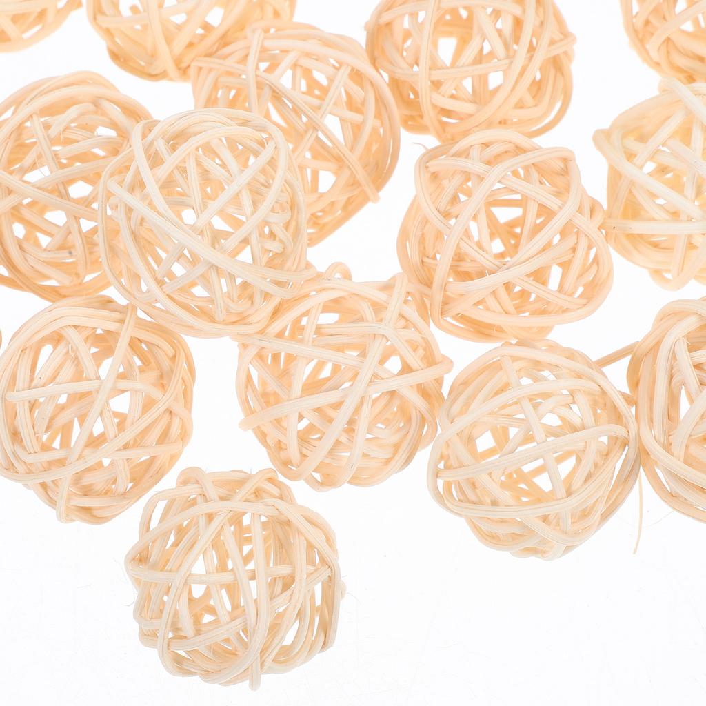 30 st rottingbollar DIY-tillbehör Heminredning Jul Korgflätade rottingbollar Julgransprydnad Bröllopsfesttillbehör