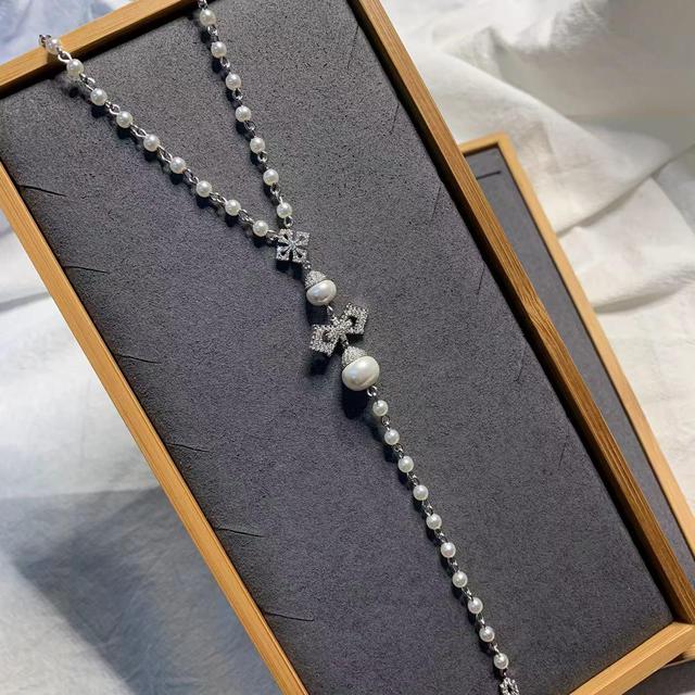 

Новый жемчужный крест-кулон, преувеличенное длинное ожерелье с кисточками, роскошные ожерелья с циркониевым жемчугом для женщин Zk35 45cm