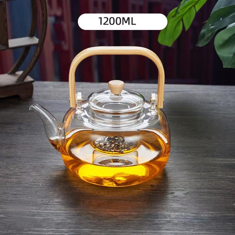 Heat Resistant Glass Teapot with Tea Strainer Infuser Flower Kettle for Electric Ceramic Stoves Kung Fu Teaware for Gas Stoves