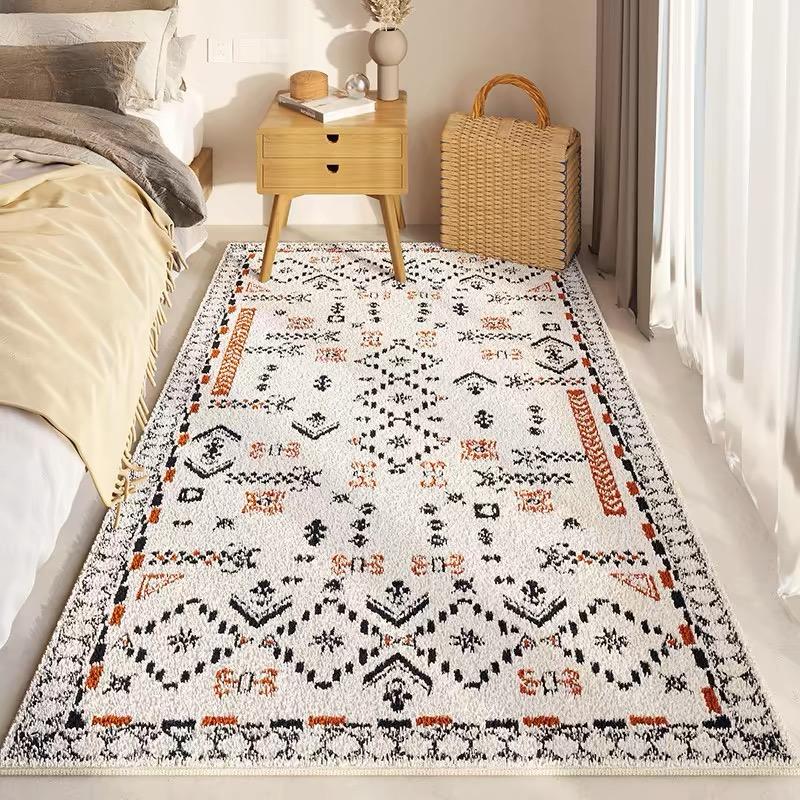 

American Vintage Imitation Cashmere Washed Floor Rug Bedroom Bed Long Floor Mat Large Area Living Room Foldable Carpet 400mm x 600mm