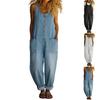 Women's Casual Retro Multi-Pocket Denim Jumpsuit