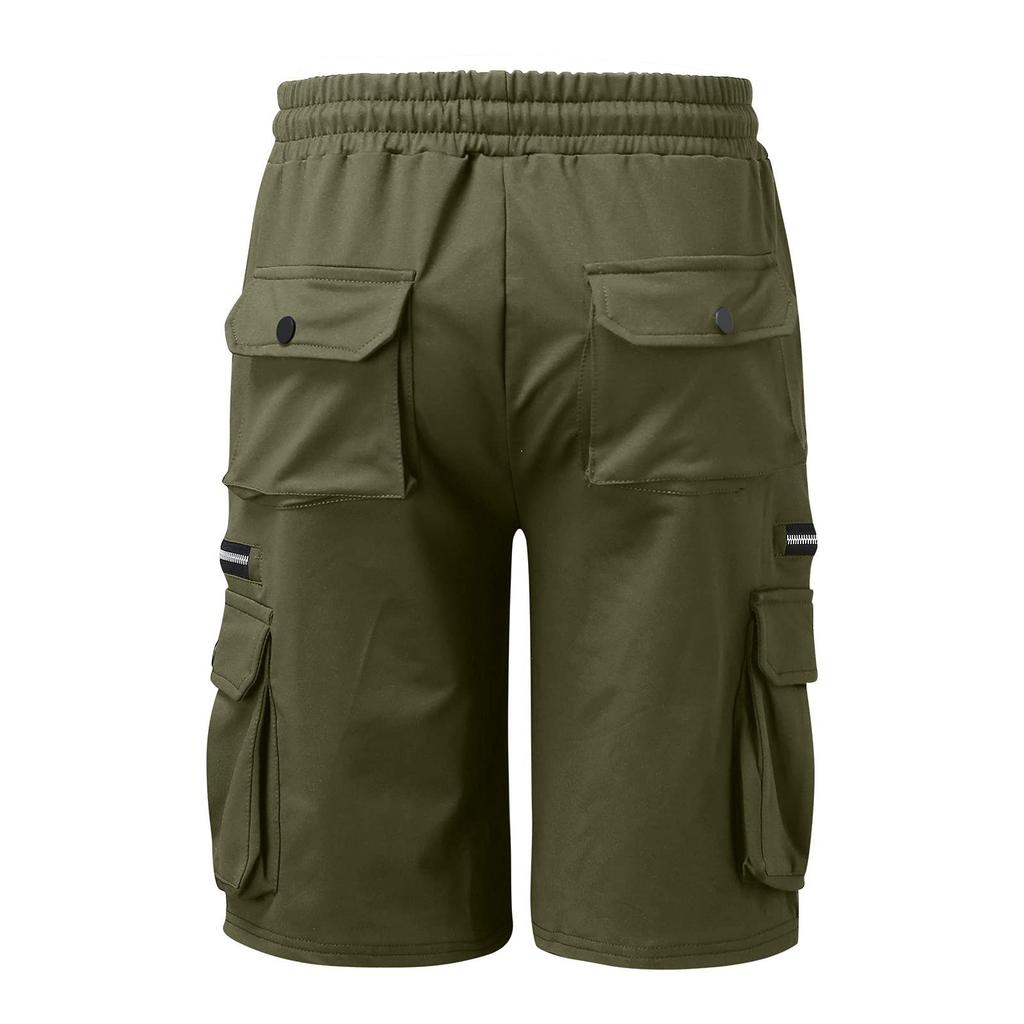 Men's Summer Workwear Shorts Loose Casual Five-Point Pants Multi-Pocket Zipper Men's Jogging Shorts