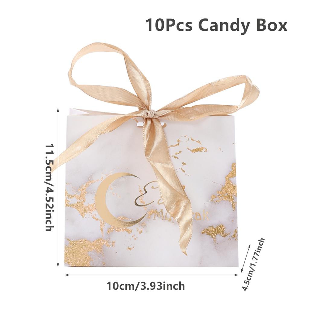 Ramadan Kareem Gift Packing Boxes 2025 Eid Mubarak Ramadan Decoration for Home Eid Al Adha Islamic Muslim Party Decor Candy Box
