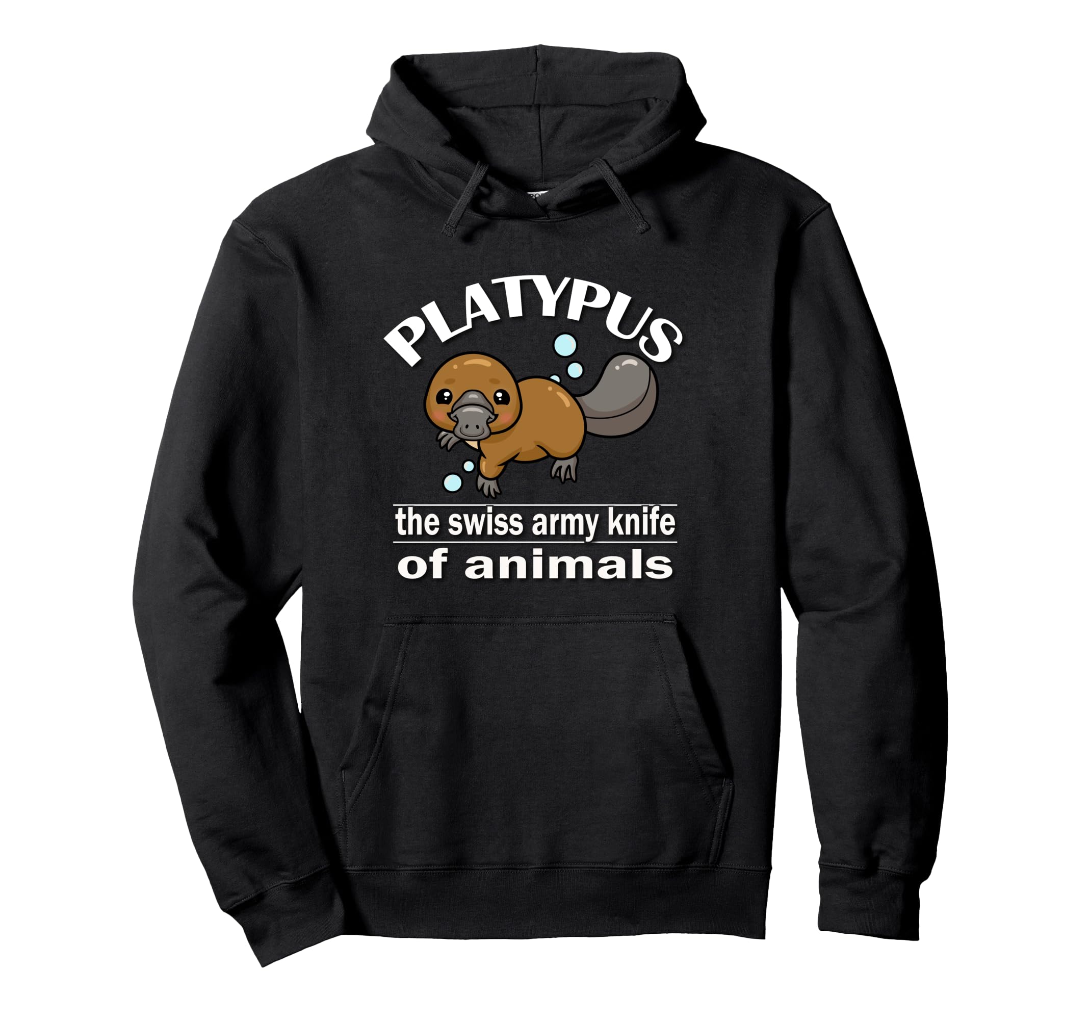 

Смешная кавайная детская толстовка с капюшоном Swiss Army Animal Platypus Lover чёрный