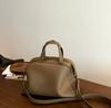 2026 New Genuine Leather Women's Bag Top Layer Cowhide Bowling Ball Large Capacity Commuting Boston Casual Single Shoulder