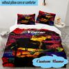 3PCS Custom Name Musician Sheeran Bedding Set, Including 1pc Duvet Cover And 2pcs Pillowcases, Suitable for Dorms and Bedrooms Gift