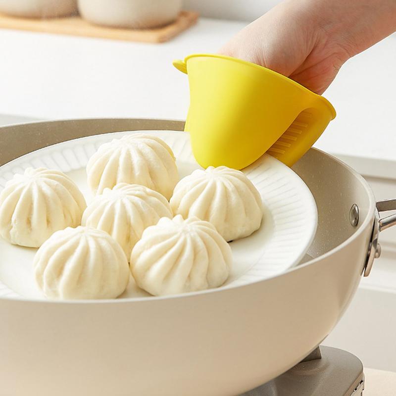 Thickened Silicone Heat Resistant Gloves Non Slip Oven Mitts Microwave Safe Kitchen Gloves For Baking Cooking
