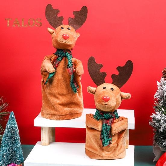Electric Rotatable Christmas Elk Toy Battery Operated Swinging Singing Dancing Xmas Reindeer Deer Ornament Kids Family Friends Holiday Gift