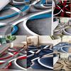 Hot Selling Geometric Stripes Print Large Area Rug Design Non-Slip Carpet for Living Room Bedroom Soft Floor Mat Home Decoration