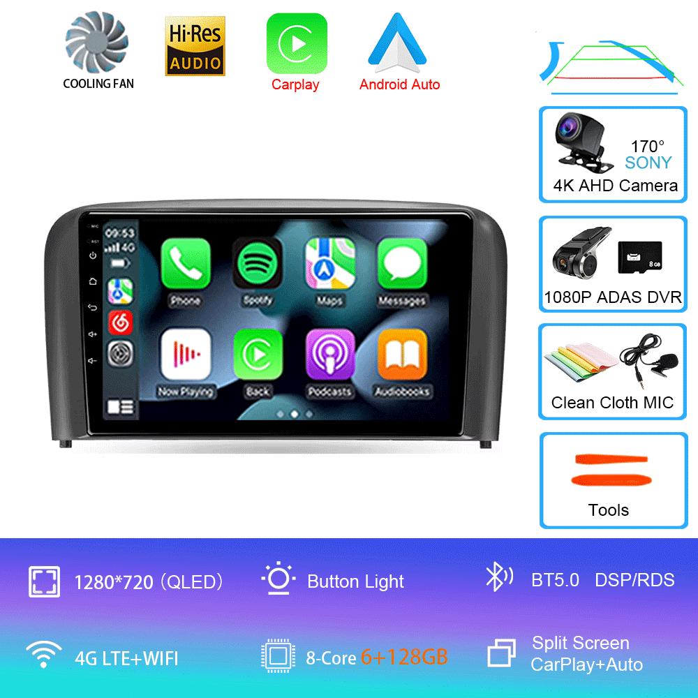 Car Radio Android 14 Carplay Auto 2K Screen Multimedia Player For Volvo S80 2004 2005 2006 2 Din Autoradio Stereo