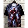 Summer Men's 3D Printed Marvel Avengers League Iron Man T-shirt - Street Round Neck Loose Short Sleeve Adult Sports Shirt