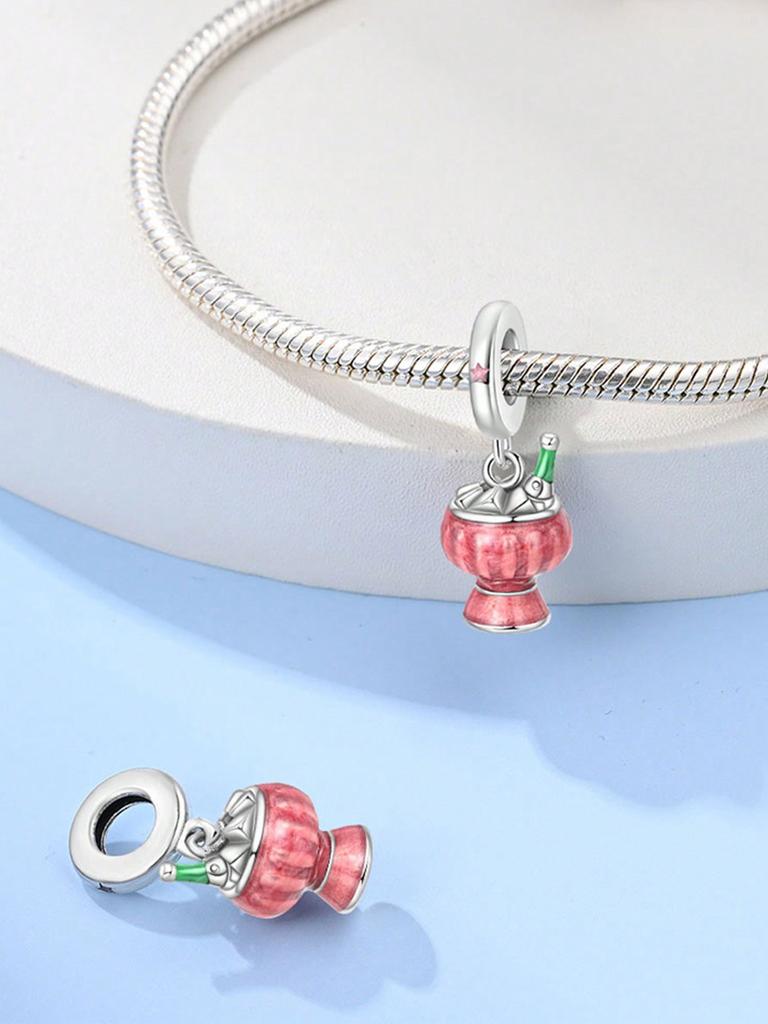 Charms Plata Copper Colors Beer Glass Wine Glass Bead Charm Pendant For Original Bracelet For Women Diy Jewelry Love Gift