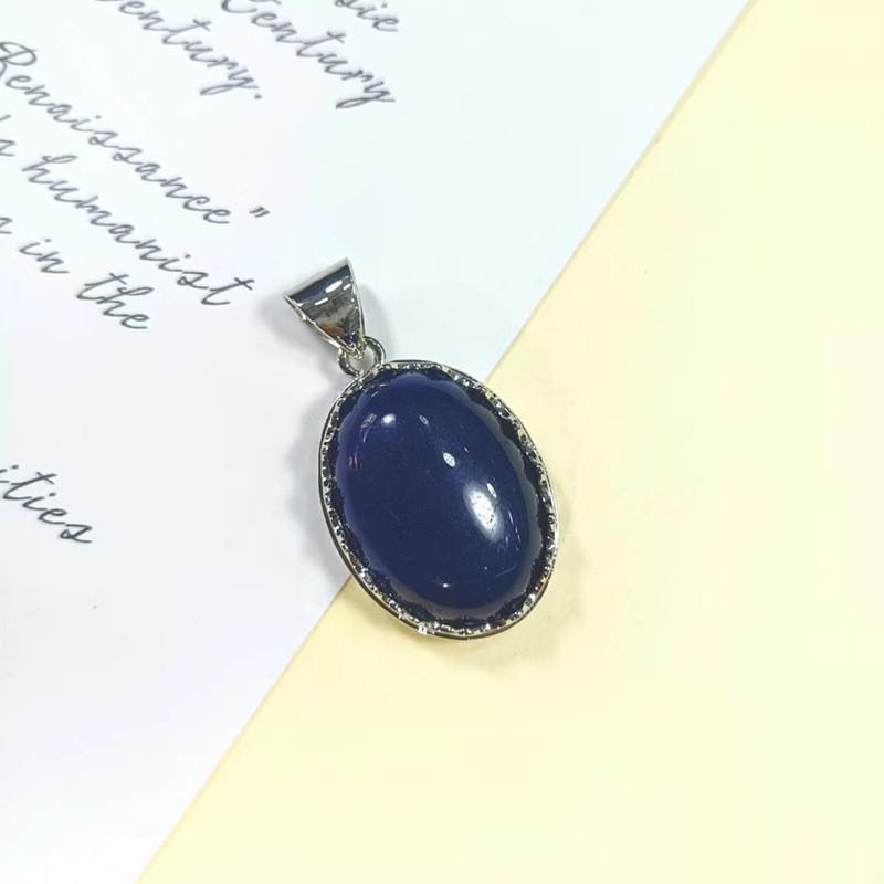 Geometric Shell Pendant With Synthetic Turquoise And Natural Purple Crystal For Fashion Jewelry