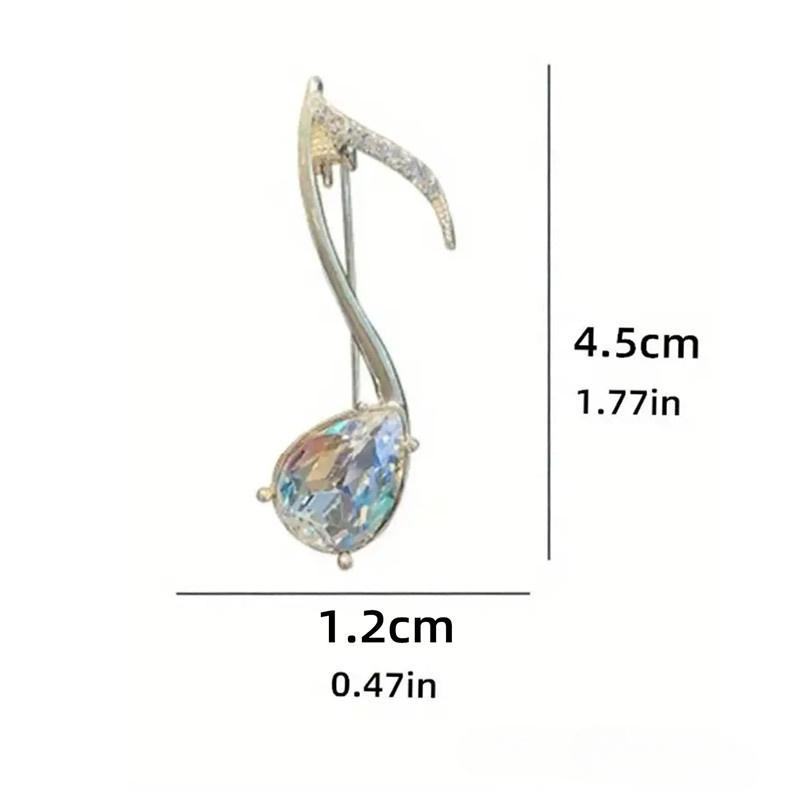 Creative Women Men Fashion New Elegant Music Notation Crystal Badges Buckles Elegant Lady Exquisite Rhinestone Pin
