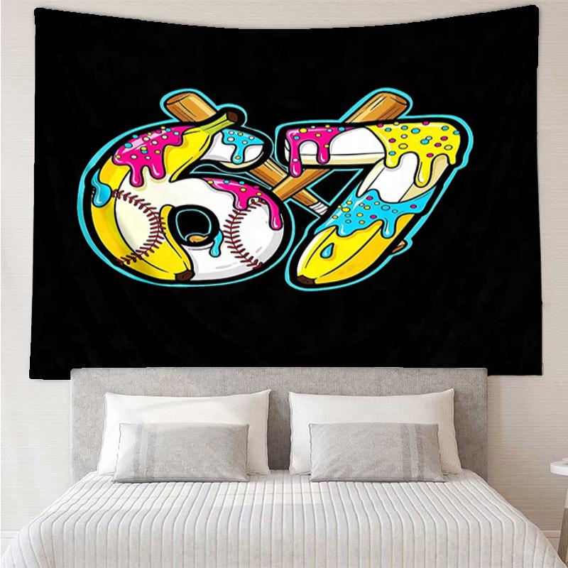 Summer Ice Cream Number 67 Tapestry Hanging for Bedroom,Livingroom, Playroom,Decor Art Room Wall Tapestry Holiday and Birthday Gifts