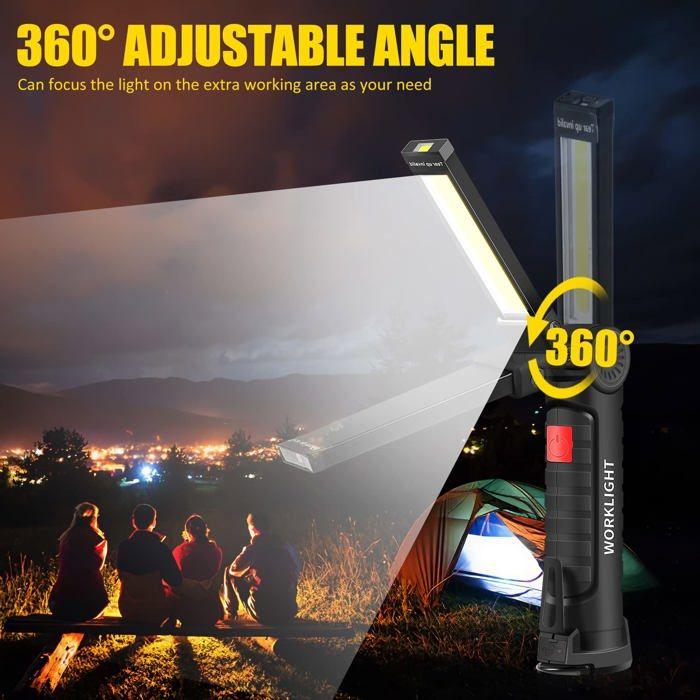 Lanterne - ONEVER - Lampe De Camping - 5 Modes D'éclairage - Rechargeable USB - Antidérapante