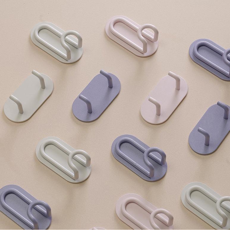 Pink Purple Wall Hook Punch-Free Bathroom Kitchen Storage Hook Door Hanger Self Bag Hat Rack Key Holder Hardware Hook Home Decor