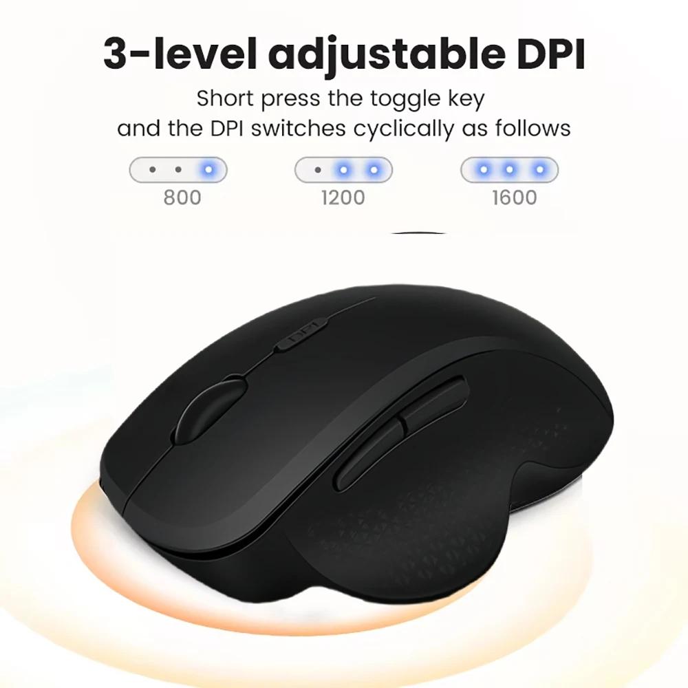 Dual-Mode Bluetooth 5.2 Mouse 2.4G Wireless Mouse  6 Keys Rechargeable Gaming Mouse 1600DPI Optical Mouse For PC Laptop Tablet