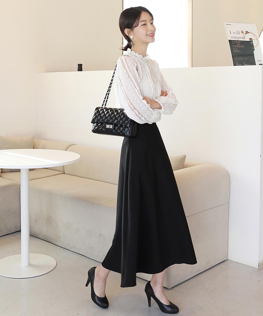 Ppaeppae Banded Frill Lace Blouse