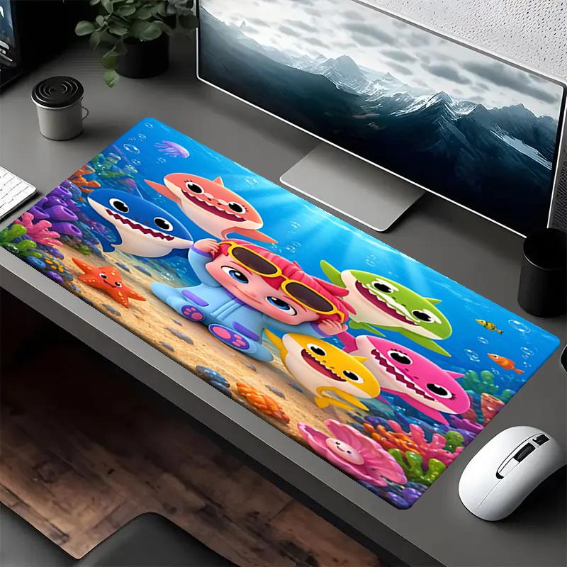 Shark Theme Mouse Pad, Non Slip Rubber Base, Multifunctional Office & Home Decor, Perfect for Workspace Personalization.