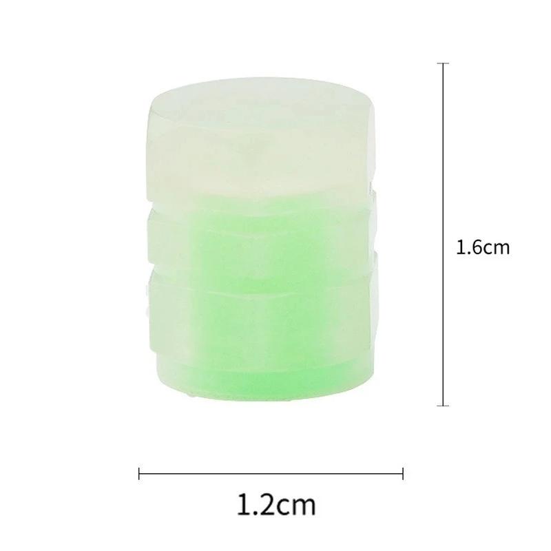 Glowing Car Motorcycle Bicycle Valve Caps - 4-Piece Fluorescent Stem Core Protectors Universal Auto Accessories Valve Stems 1
