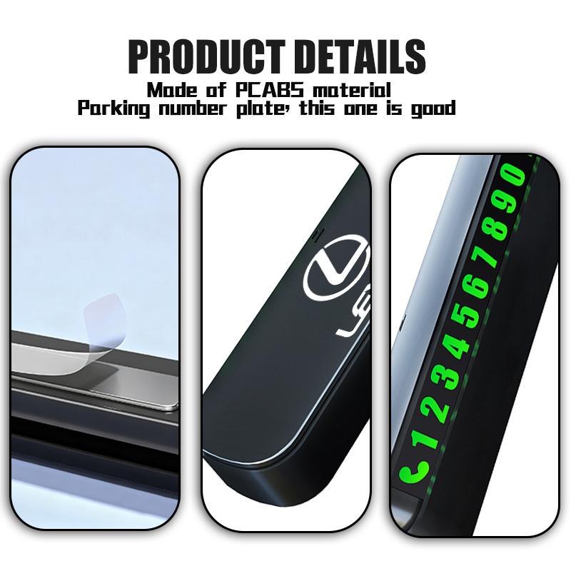 Car Temporary Parking Card Phone Number Card Plate Sticker Auto Accessories For Lexus RX350 IS250 CT200h ES250 ES300h NX300h
