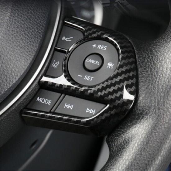 For Toyota Corolla - 3Pcs Carbon Fiber Hatchback Steering Wheel Trim