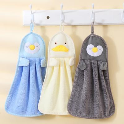 Hand Towel Can Be Hung Coral Fleece Absorbent Cartoon Cute Small Towel Children's Square Towel Handkerchief Kitchen Rag Hanging Towel