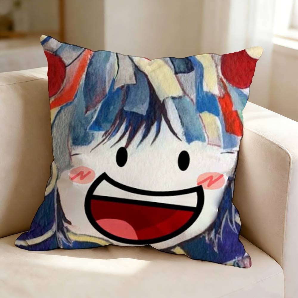 KKikuo Mascot HHoshikun  Square DoubleSided Printed Pillow Case Bedroom Bedside Pillow Sofa Cushion Cover