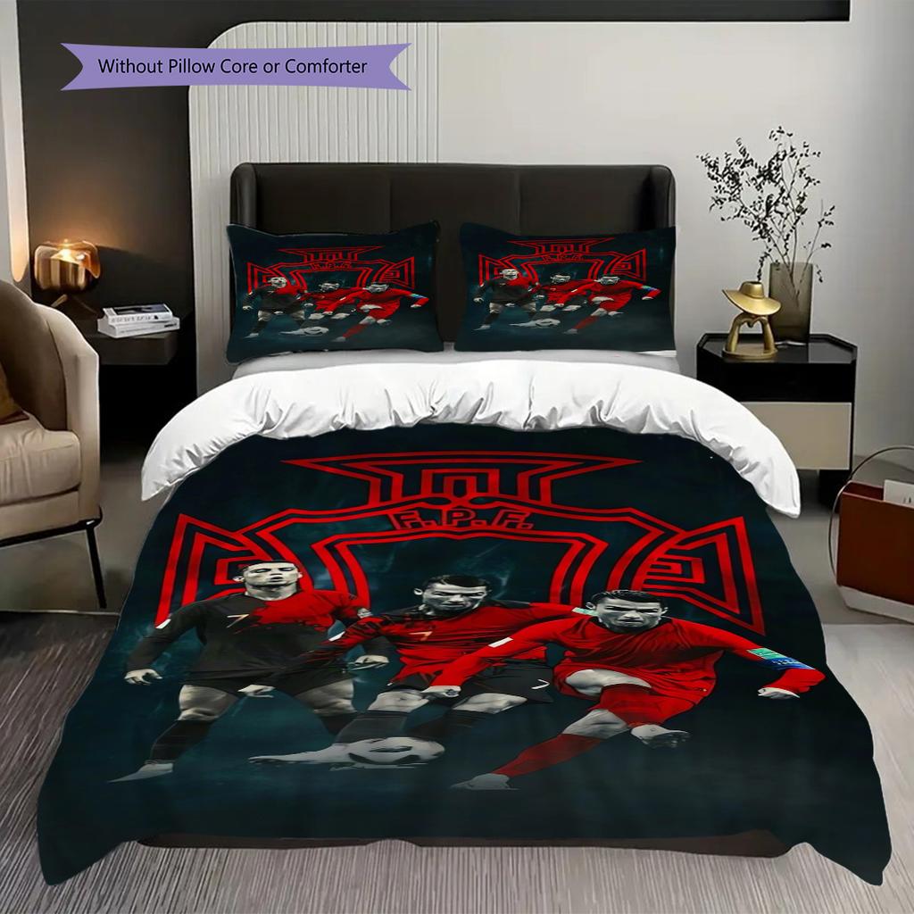 Ronaldos Legacy Bedding (1 * Duvet Cover + 2 * Pillowcase, Without Core) 2D Flat Duvet Cover and Pillowcase Bedding Set Christmas Birthday Gift