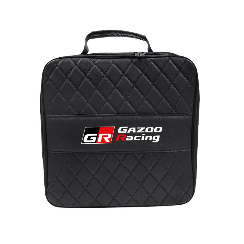 Car Charge Cable Storage Bag Sundries Organizer Valve Cap For Toyota RAV4 Yaris CHR Aygo Corolla Prius Camry Prado Avalon Hilux