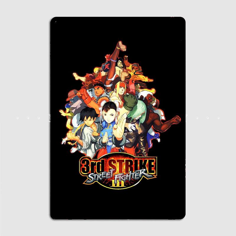 Street Fighter 3rd Strike Collective Picture Wall Sign Metal Poster Garage Room Decoration Custom Vintage Home Decor