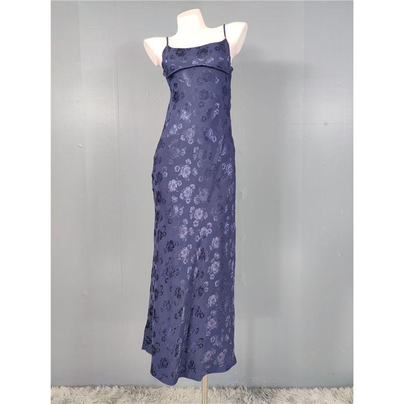 Trade Order Cross-Border Quick Sale Exquisite Jacquard Print Sling Backless Gyaru Tight Figure Flattering Chest Emphasizing Jumpsuit Long Dress