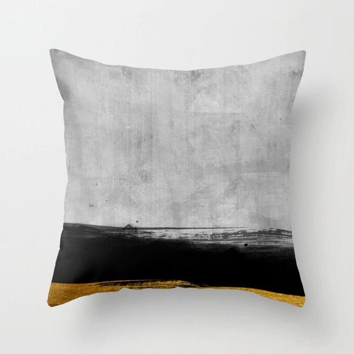 New Product Geometric Abstract Pillowcase Peach Leather Fleece Office Pillowcase Car Cushion Cover Waist Pillowcase