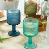 Bicchieri da Vino Colorati Retrò in Vetro Tazze per Succhi Bevande Fredde Bicchiere d'Acqua Gambo Alto Matrimonio Festa Casa Ristorante Bar Bicchieri da Tavola Tazza