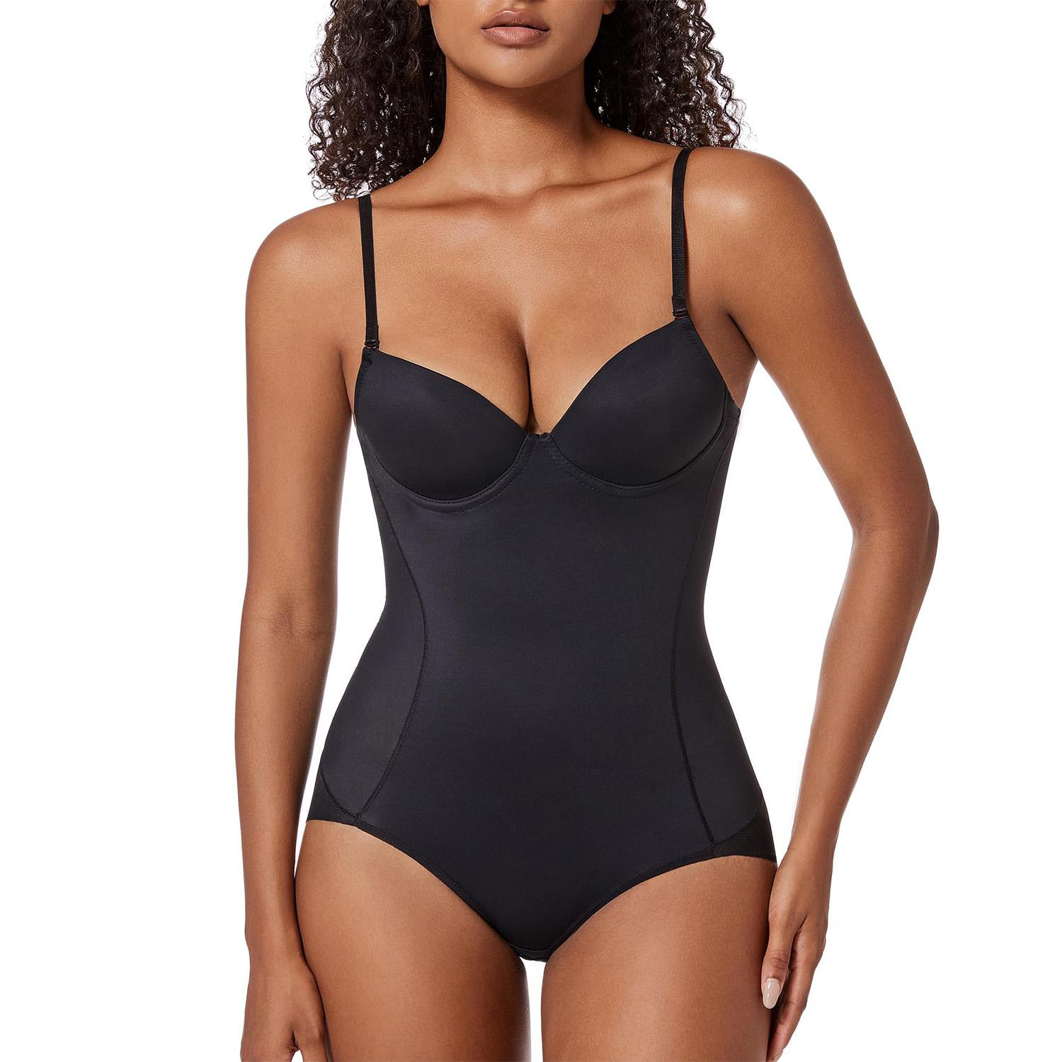 

Встроенный бюстгальтер, корректирующее белье, боди для женщин, формирователь живота, очаровательный компрессионный топ на бретельках, комбинезон «песочные часы» XXL чёрный